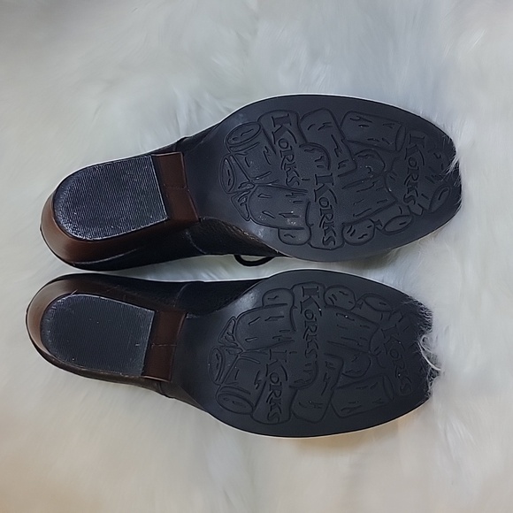 Kork-Ease Black Brown Leather Roana Lace Up Ankle Boots Heeled Booties Size 8 M - Picture 9 of 10